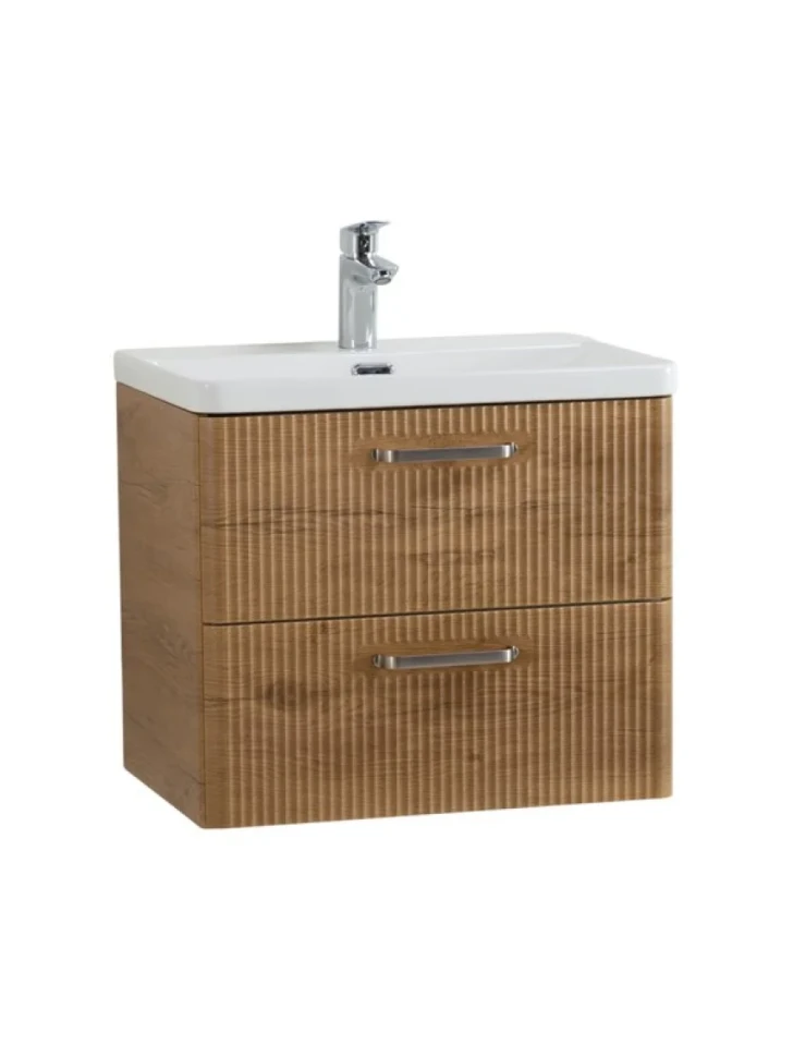 Тумба с раковиной BelBagno Due 50 ручки матовый атласный никель, rovere nature