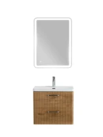 Тумба с раковиной BelBagno Due 50 ручки матовый атласный никель, rovere nature