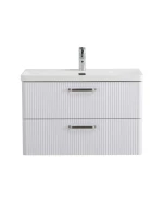 Мебель для ванной комнаты BelBagno Due 80 ручки матовый атласный никель, bianco lucido