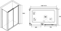 Душевой уголок RGW Classic CL-14+90 см (158,5x161,5)x80x185 профиль хром, стекло прозрачное