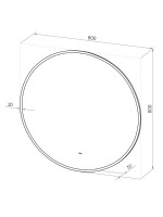 Зеркало круглое CONTINENT Led Portal 80х80 см, бесконтактный сенсор, с холодной подсветкой