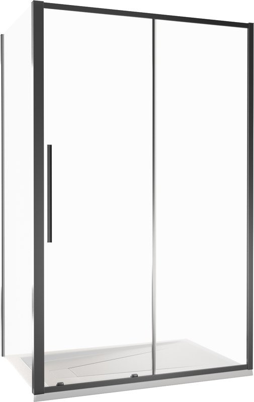 Душевой уголок Good Door Idea WTW+SP 120х100 см, профиль черный + очиститель для стекол