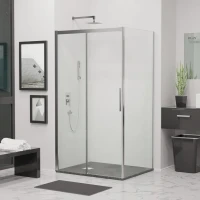 Душевой уголок RGW Leipzig LE-12+80 см (127-131)x80x195 профиль хром, стекло прозрачное