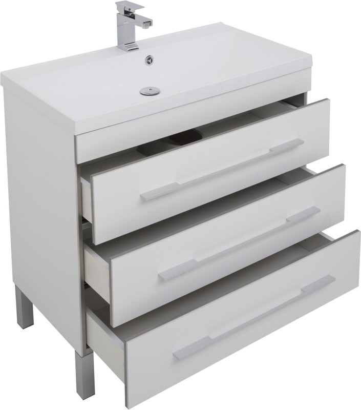Тумба с раковиной Aquanet Верона 90 белая
