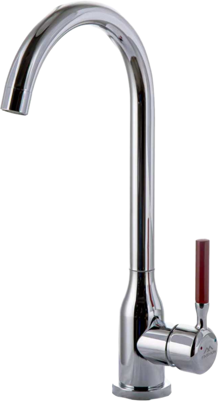 Смеситель для кухни Fashun A54023 хром, ручка красная