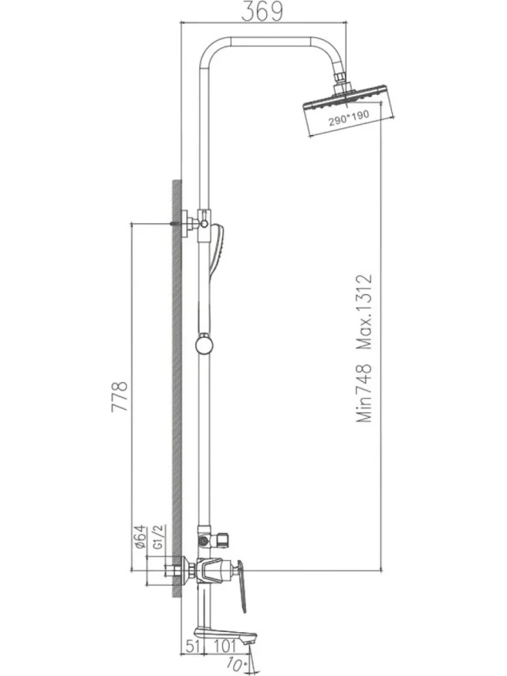 Душевая стойка Haiba HB548-8 белая