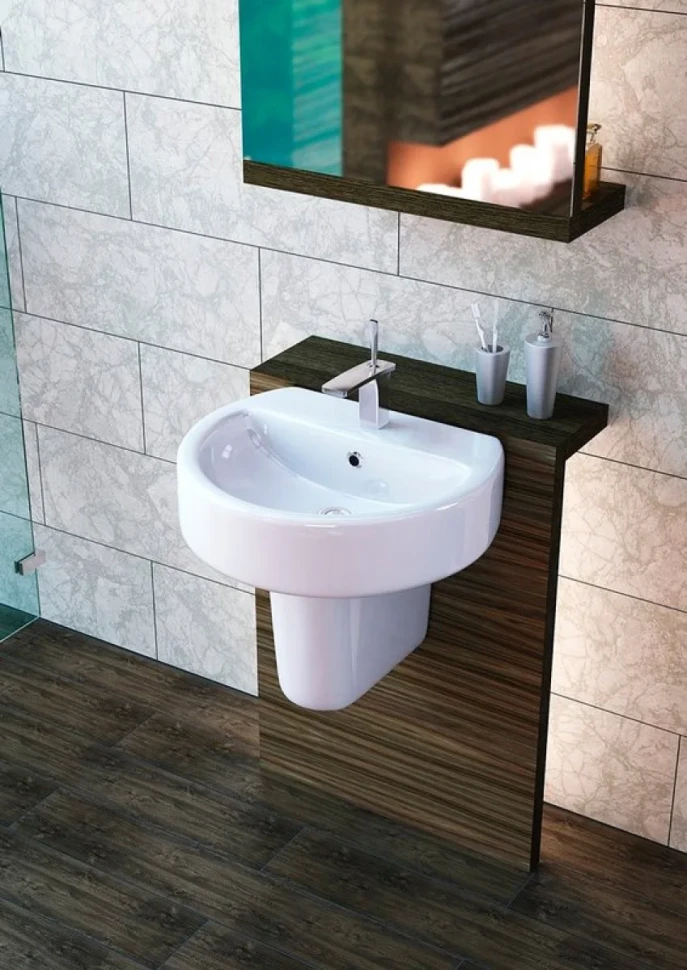 Раковина Sanita luxe Best luxe WB.PD/Best/55-C/WHT.G/S1