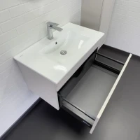 Тумба с раковиной Comforty Мадрид 80 подвесная, серый шелк