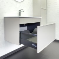 Тумба с раковиной Comforty Мадрид 80 подвесная, серый шелк