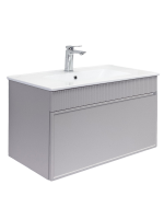 Тумба с раковиной Comforty Мадрид 80 подвесная, серый шелк