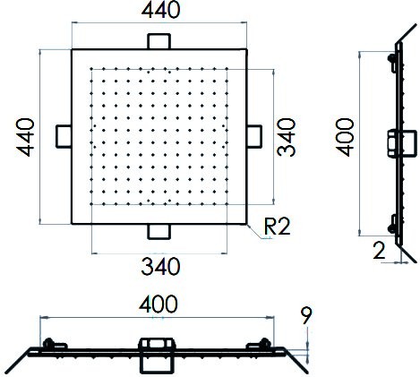 Верхний душ Remer SS357EFS44