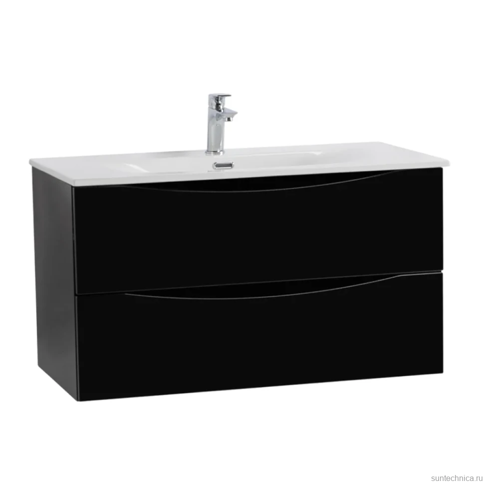Мебель для ванной комнаты BelBagno Marino-cer-n 100 подвесная, nero lucido