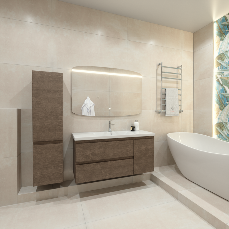 Тумба с раковиной Caprigo Forte 120 R подвесная, шоколадный орех