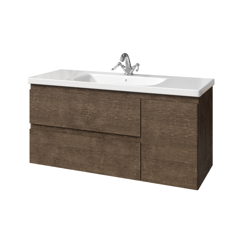 Тумба с раковиной Caprigo Forte 120 R подвесная, шоколадный орех