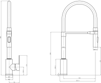 Смеситель для кухни Fashun A54511-8 с гибким изливом, сатин, белый