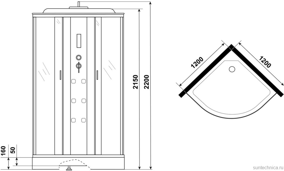 Душевая кабина Niagara Ultra NG-7012-01 120х120, с низким поддоном