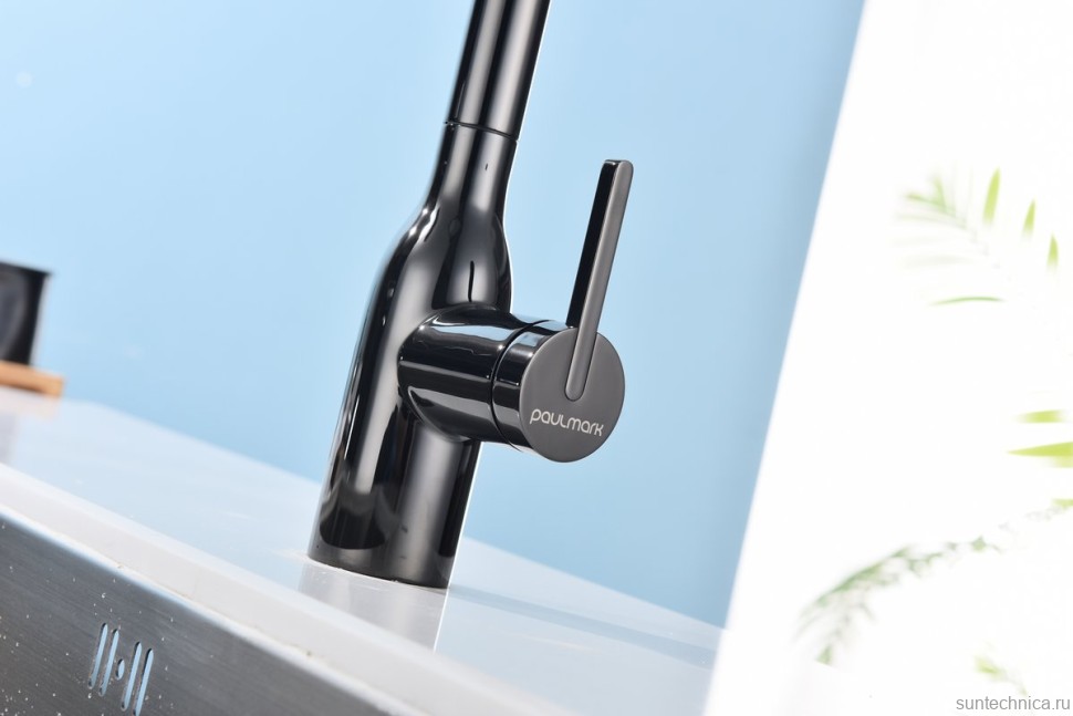Смеситель для кухни Paulmark Viper Vi213105-GB глянцевый черный