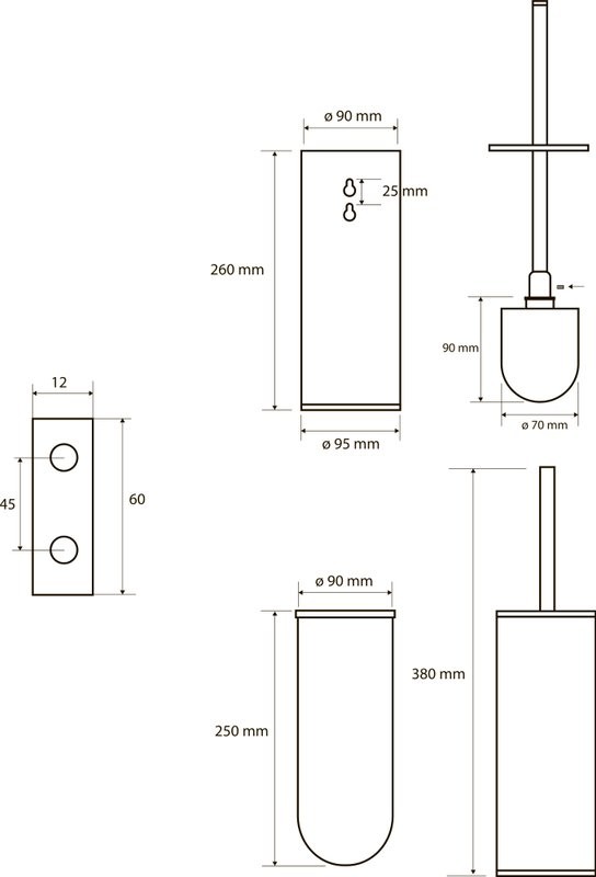 Набор Держатель Bemeta Brilo 161212030 + Ершик 161313060