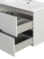 Тумба под раковину без столешницы Cezares Duet-n 80 подвесная, 2 ящика, жемчужная серая
