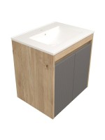 Тумба с раковиной Teymi Netta 60 дуб, графит волна