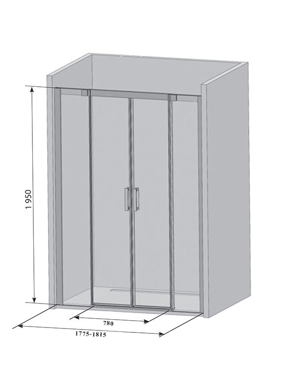 Душевая дверь в нишу Ravak Matrix MSD4-180 профиль белый, стекло прозрачное