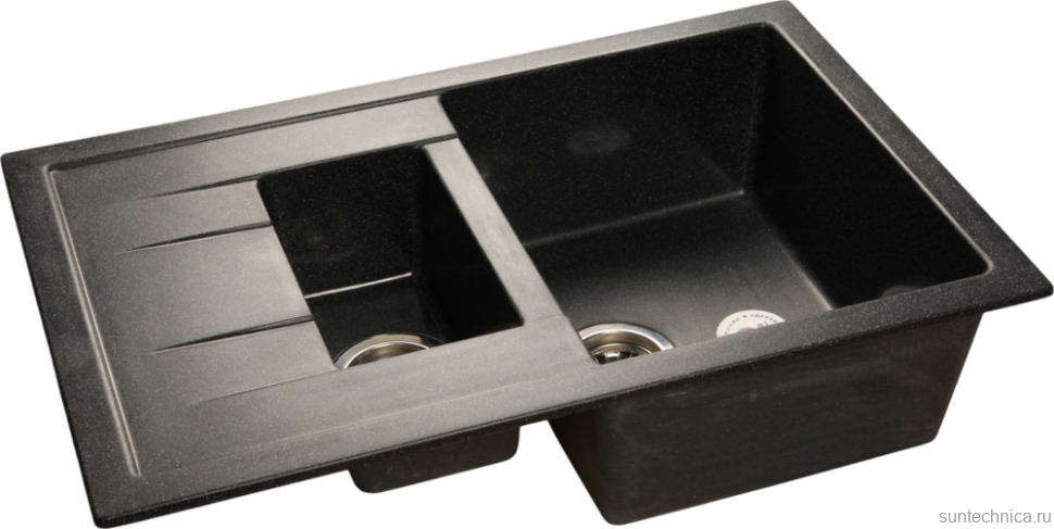 Комплект Мойка GranFest Quadro Q-775 KL черная + Смеситель MEGA Mega