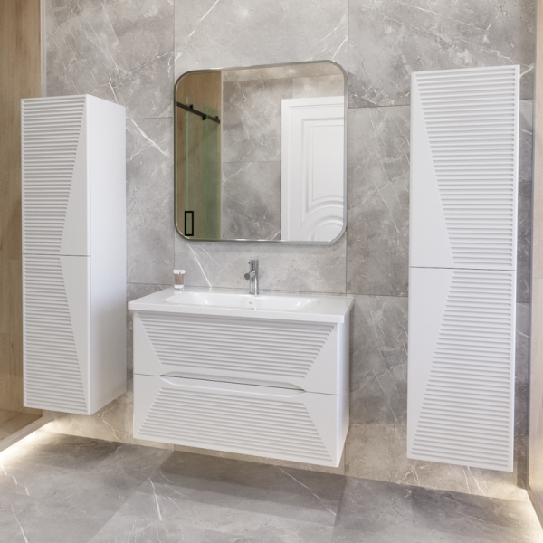 Мебель для ванной комнаты Caprigo Modo Terza 80 подвесная, белая