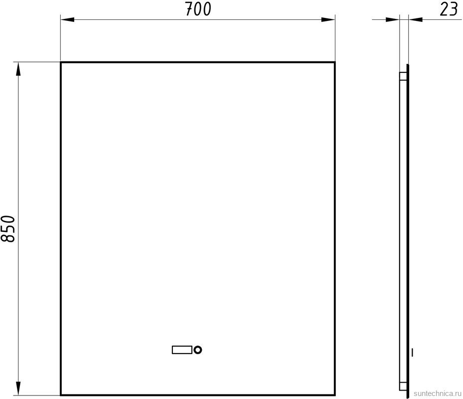 Зеркало ASB-Mebel Оскар 70 с подсветкой и часами