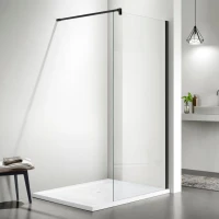 Душевая перегородка AQUATEK AQ WIW 10020BL 100x200 см, черный матовый профиль