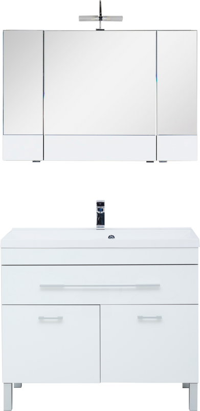 Мебель для ванной комнаты Aquanet Верона 100 белая, 1 ящик, 2 двери