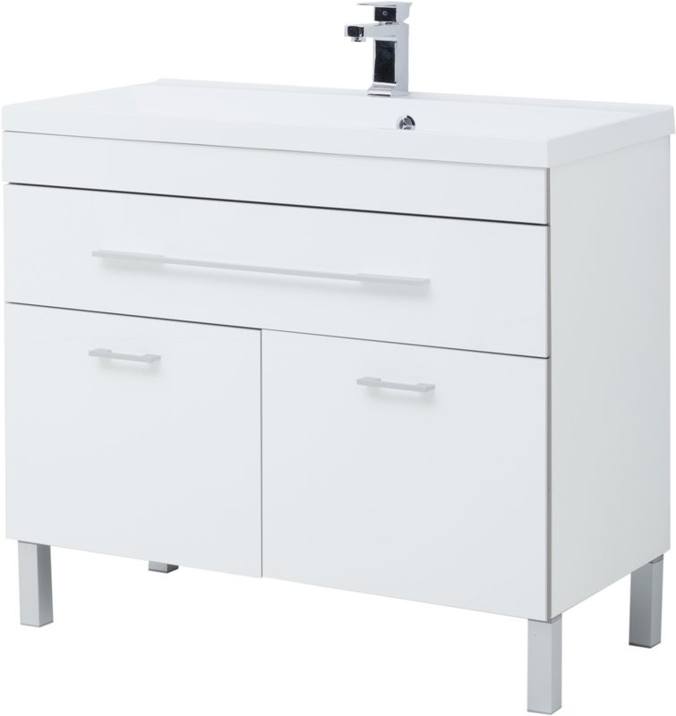 Мебель для ванной комнаты Aquanet Верона 100 белая, 1 ящик, 2 двери