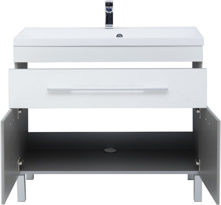 Мебель для ванной комнаты Aquanet Верона 100 белая, 1 ящик, 2 двери