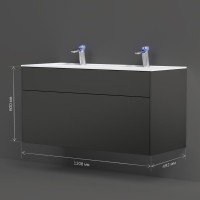 Тумба под раковину без столешницы AM.PM Inspire V2.0 120 графит матовый Тумба под раковину без столешницы AM.PM Inspire V2.0 120 графит матовый