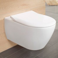 Комплект Унитаз подвесной Villeroy & Boch Subway 2.0 5614 R001 + Крышка 9M78S101 с микролифтом, петли хром + Инсталляция Geberit Duofix Delta 458.163.21.1 с кнопкой смыва, хром + Звукоизоляция