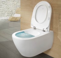 Комплект Унитаз подвесной Villeroy & Boch Subway 2.0 5614 R001 + Крышка 9M78S101 с микролифтом, петли хром + Инсталляция Geberit Duofix Delta 458.163.21.1 с кнопкой смыва, хром + Звукоизоляция