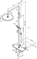Душевая стойка Damixa Jupiter 977780300 черная матовая Душевая стойка Damixa Jupiter 977780300 черная матовая