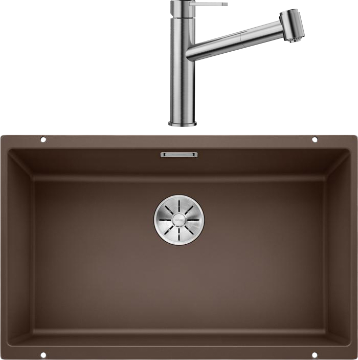 Комплект Мойка Blanco Subline 700-U кофе + Смеситель Ambis-S 523119