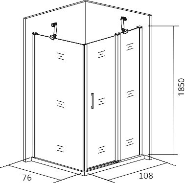 Душевой уголок Good Door Mokka Mokka WTW+SP 110х80х185 см