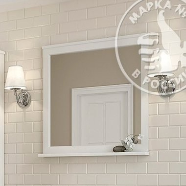 Зеркало AQUATON Леон 65 дуб белый, с полкой