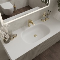 Смеситель для раковины STWORKI Гётеборг S03010GG глянцевое золото