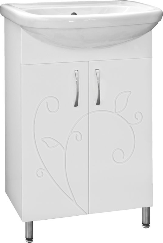 Тумба с раковиной Style Line Эко Фьюжн №9 55 белая