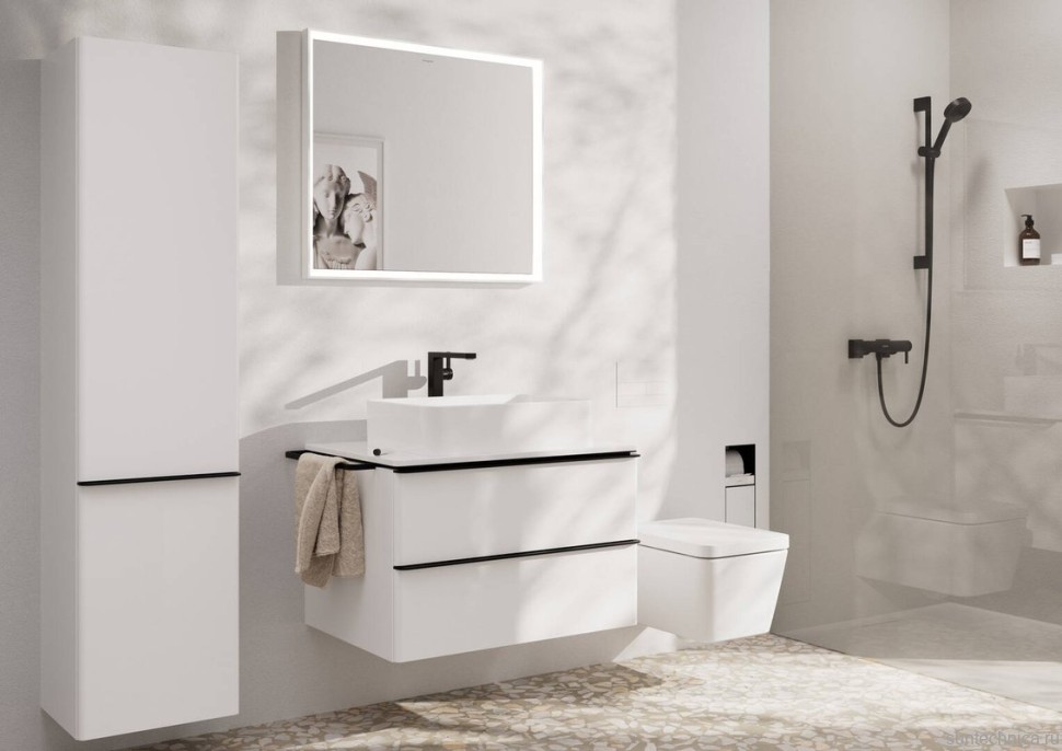 Смеситель для раковины Hansgrohe Tecturis E 240 Fine 73070670 матовый черный