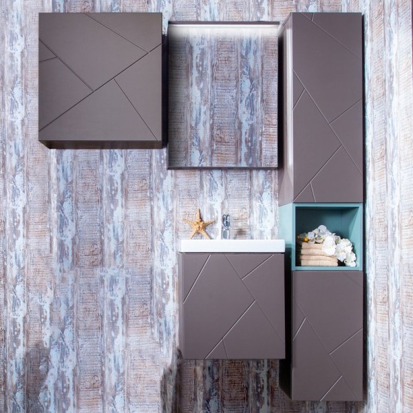 Мебель для ванной комнаты Бриклаер Кристалл 50 софт графит