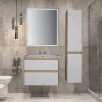 Мебель для ванной комнаты ASB-Mebel Диана 60 белый, дуб янтарный