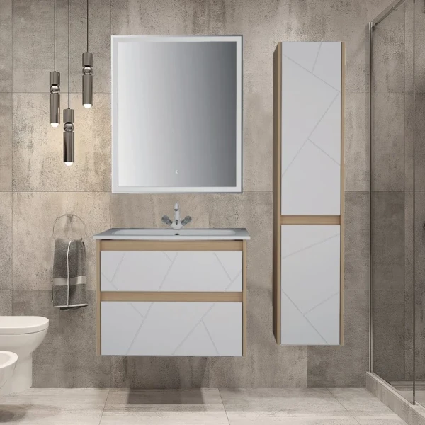 Мебель для ванной комнаты ASB-Mebel Диана 60 белый, дуб янтарный
