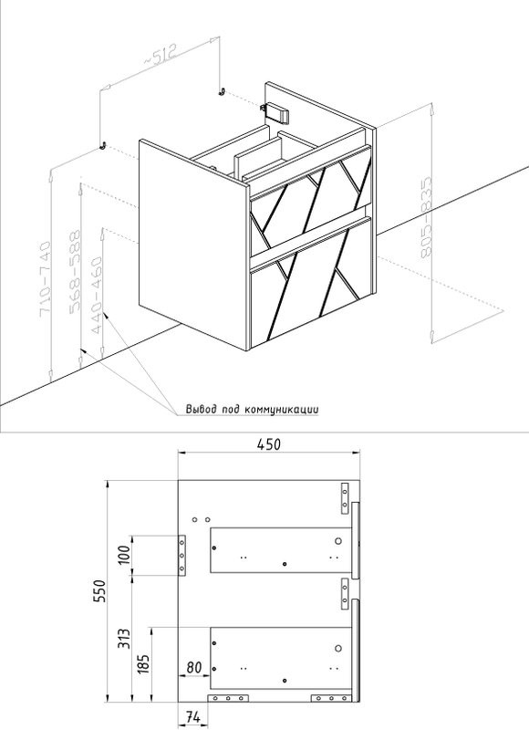 Мебель для ванной комнаты ASB-Mebel Диана 60 белый, дуб янтарный