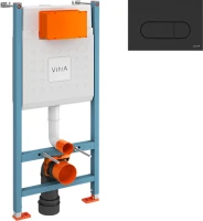 Комплект Унитаз подвесной VitrA Shift 7742B003-0075 белый глянцевый + Крышка 91-003-009 с микролифтом, петли хром + Инсталляция V-Fix Core 732-5800-01 с кнопкой смыва Root R 740-2211 черной матовой