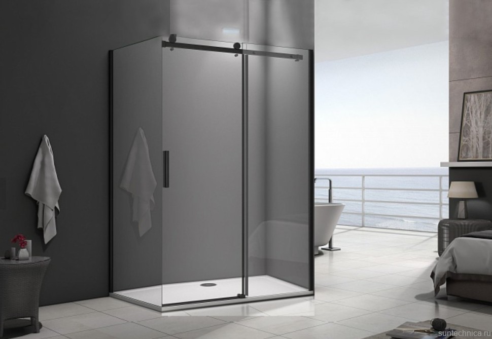 Душевой уголок Good Door Galaxy Galaxy WTW+SP-C-В 140x100, профиль черный