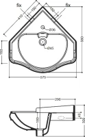 Раковина Kerasan Retro 103201*1 угловая