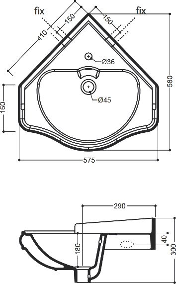 Раковина Kerasan Retro 103201*1 угловая